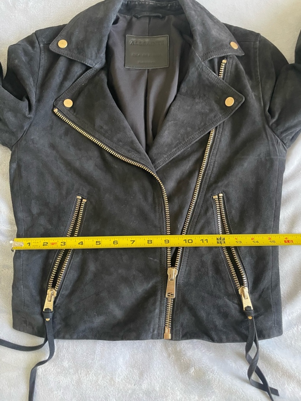 AllSaints | The Dalby Biker | Pristine Midnight Suede - Picture 5 of 10